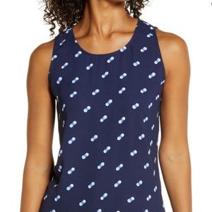 Halogen Navy Blue Tasmin Dot Tank Top. Size XS. NWT
